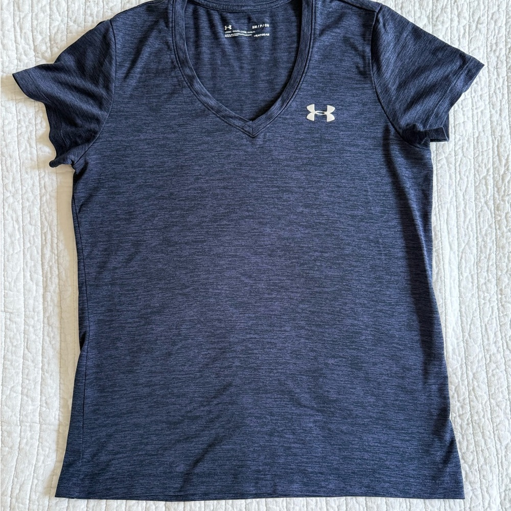 Under Armour Women's Heather Navy Blue V-Neck Tee